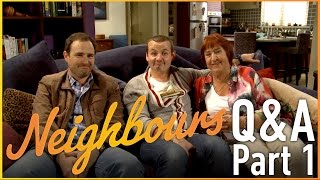 Neighbours QampA  Anthony Engleman Stonie Ryan Moloney Toadie amp Lesley Baker Angie  Part 1 [upl. by Tran]