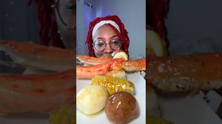 Fake Seafood Boil mukbang asmr King Crab 🦀 candied seafood boil [upl. by Riffle]