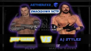 JEFF HARDY VS AJ STYLES Single Gameplay Smackdown HCTP Mod All Star Emulator Aethersx2 [upl. by Ainival188]