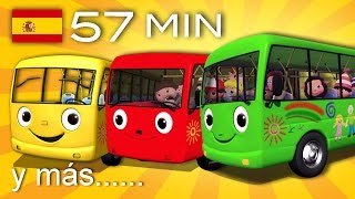 Las ruedas del autobús  Y muchas más canciones infantiles  ¡57 min de LittleBabyBum [upl. by Ettenuj]