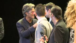 FIORELLO ritira il premio Cuffie DOro 2014 Teatro Rossetti Trieste 20092014 [upl. by Arbuckle361]