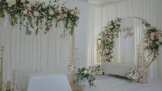 DIY Nikkah backdrop DIY Flower curtain DIY Nikkah Decor [upl. by Dayiz]