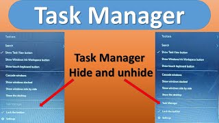 Task Manager  Task Manager hide and unhide  task Manager show and hide  windows 10 taskmanager [upl. by Laehcar]