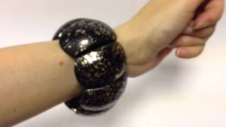 Claires Accessories BlackGoldSilver Colour Round Chunky Stretchy Bracelet [upl. by Eimak907]