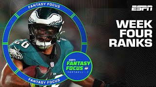 Week 4 Rankings  Mailbag  Fantasy Focus 🏈 [upl. by Ydoow]