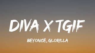 Beyoncé GloRilla  Diva X TGIF TikTok Mashup Lyrics [upl. by Lorine]