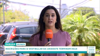 Inscrições para o vestibular da Unioeste terminam hoje [upl. by Herv]