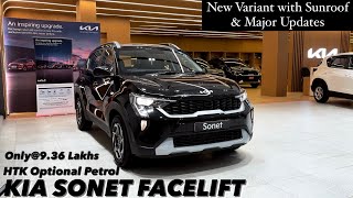 New Kia Sonet Facelift 2024 HTK Optional petrol  NEW VARIANT WITH SUNROOF  Full review 😍🔥 [upl. by Eerased214]