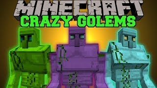 Minecraft CRAZY GOLEMS HUGE GOLEMS TONS OF WEAPONS AND ARMOR Crazy Ores Mod Showcase [upl. by Macgregor]