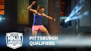 Michelle Warnky at 2015 Pittsburgh Qualifiers  American Ninja Warrior [upl. by Notlimah598]