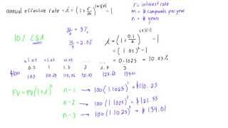 Annual effective rate explained with an example compounding semi annually [upl. by Mayfield]