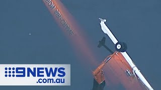 30M Aircrane crashes into dam  Nine News Australia [upl. by Bolger]