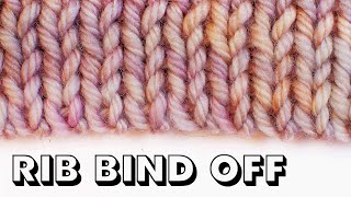 ITALIAN TUBULAR BIND OFF Perfect Rib Bind Off [upl. by Nyliram]