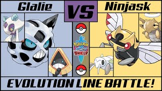 GLALIE vs NINJASK  Split Evolution Battle Pokémon SwordShield [upl. by Worrell]