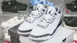 Air Jordan 3 “Midnight Navy” 2023FKs A1 Bat [upl. by Madelaine]