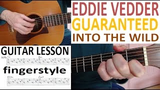 GUARANTEED  EDDIE VEDDER  fingerstyle GUITAR LESSON [upl. by Akimahs]