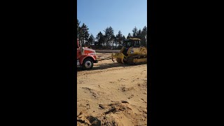 Loaded Truck Got Stuck In The Sand Dozer Makes Quick Work Of it work  viral dumptruck [upl. by Gladdy]