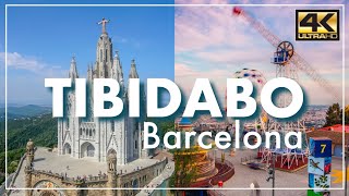 Tibidabo Barcelona Amusement Park Funicular amp Church 4k [upl. by Severson562]