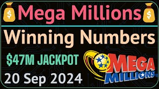 Today Mega Millions Winning Numbers Friday Night 20 September 2024 for 47M Lottery Jackpot [upl. by Pietra]