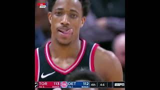 Demar Derozan clutch filthy poster dunk vs Pistons nbastudio shorts [upl. by Garda]