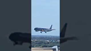 Air new Zealand Boeing 777300ER landing in Perth black livery [upl. by Herschel]