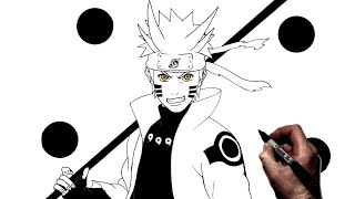 How To Draw Naruto Sage Six Paths  Step By Step  Naruto [upl. by Auqinal164]