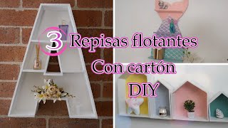 3 REPISAS FLOTANTES de CARTON [upl. by Lihkin646]