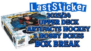 Box break Upper deck 202324 Artifacts hockey 3 hobby boxes [upl. by Hillery552]