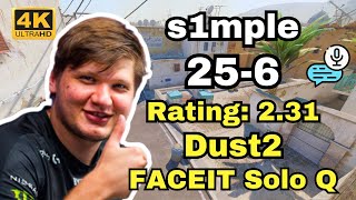 s1mple 256 Solo Q VOICE COMMS Dust2  Sep 16 2024 cs2 pov [upl. by Brittain353]