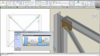 Advance Steel  Modeling of steel bracing connections [upl. by Nosde]