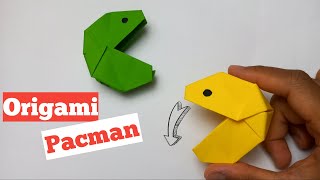 Easy Origami Toys For Beginners  Origami Pacman  PacMan Game [upl. by Dominik478]