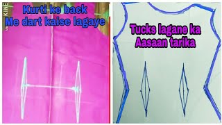 How to make kurti Back dart for perfect fittingkurti me dart dalne ka tarikatucks backdart kurti [upl. by Ruhtua]