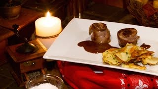 Aiguillettes de canard fourrées au foie gras et pommes de terre sarladaises [upl. by Hcurab]