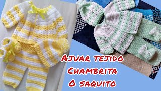 Ajuar de bebé chambrita o saquito tejido a ganchillo o crochet [upl. by Aslehc]