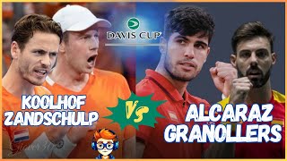 🔴Koolhof  Zandschulp vs Alcaraz  Granollers  Coppa Davis 🎾 Tennis live daviscup [upl. by Jone]