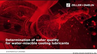 Determination of water quality for watermiscible cooling lubricants [upl. by Verbenia]