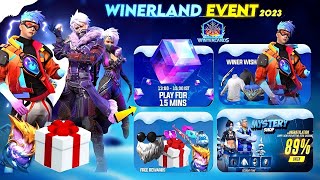 Winterland Free Login Rewards  New Event Calendar Winterland FF Free Fire New Event  Ff New Event [upl. by Elletnahc]