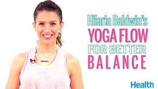 Hilaria Baldwins Yoga Flow for Better Balance  Health [upl. by Leith]