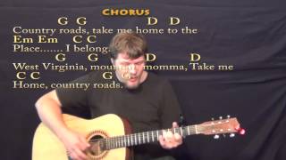 Country Roads John Denver Strum Guitar Cover Lesson with LyricsChords [upl. by Toulon]