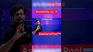 Divisibility Trick By 11 Ft Navneet Sir  viralmathtricks shorts [upl. by Elocyn]