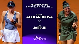 Ekaterina Alexandrova vs Ons Jabeur  2024 Stuttgart Round 1  WTA Match Highlights [upl. by Dachi]