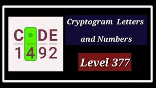 Cryptogram Level 377 Letters and Numbers [upl. by Arias]