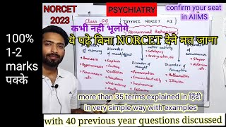 Psychiatry most imp Terminologies  Tayyari NORCET ki Class6 psychiatry norcet aiims nurse [upl. by Anelam]