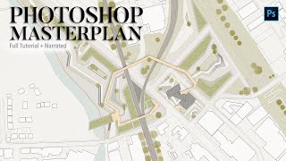 Updated How to Render Master PlanSite Plan Architecture in Photoshop [upl. by Elaynad]