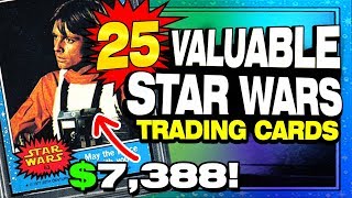 Top 25 Most Valuable STAR WARS cards from the 1977 Topps Star Wars Set [upl. by Jehiel]