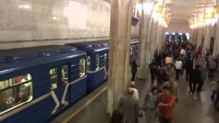 Various rides in the subway in Minsk Belaus Минск Беларусь [upl. by Dahs]