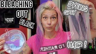 BLEACHING BLACK HAIR DYE  DYEING NATURAL BLONDE HAIR with SLATE GREY HAIR DYE [upl. by Ardnod668]