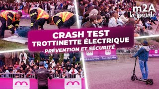 Crashtest en trottinette électrique [upl. by Atinrehs]