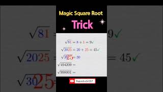 Magic Square Root Tricks part1 shorts [upl. by Hamimej250]