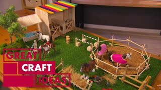 How to Make a Toy Horse Stable  CRAFT  Great Home Ideas [upl. by Mehalick940]